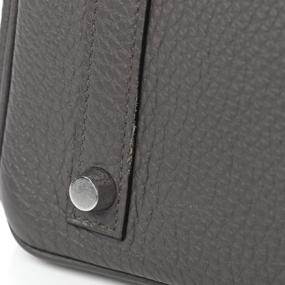 Hermes Togo Horseshoe Birkin 30 Etain Bleu Electrique 12 of 13