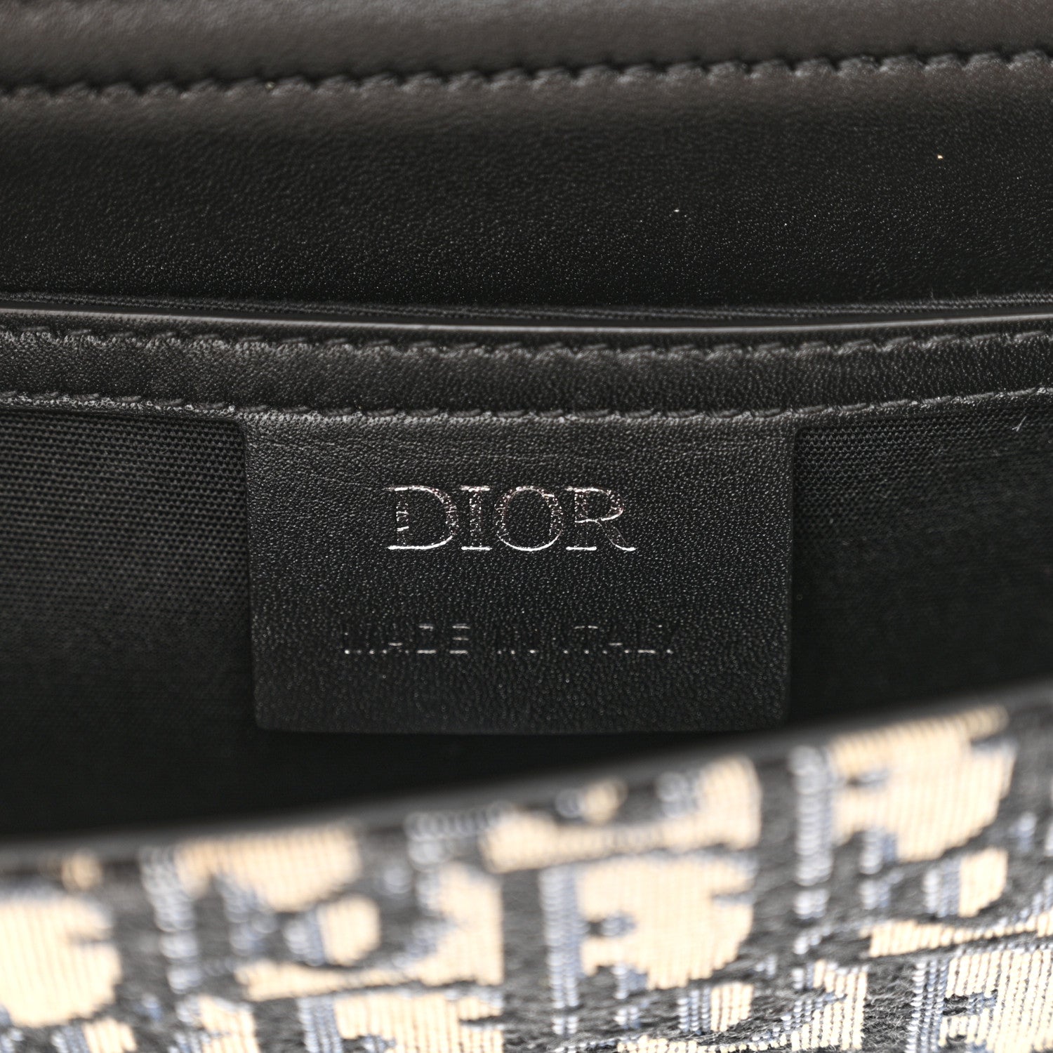 Christian Dior Oblique Smooth Calfskin Saddle Messenger Beige Black 6 of 10