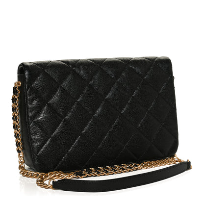 Chanel Shiny Caviar Quilted Large Chain Melody Flap Black 3 of 11