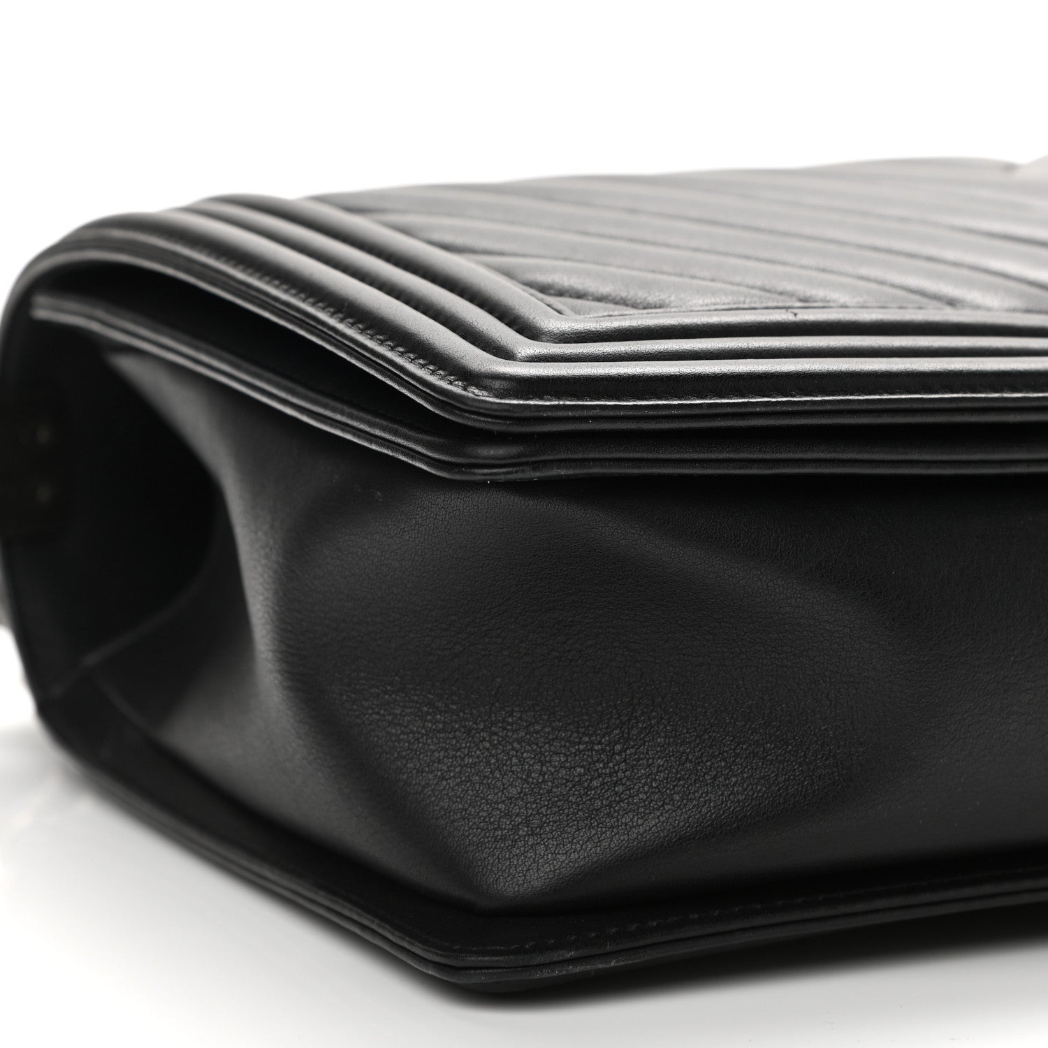 Chanel Calfskin Chevron Quilted New Medium Boy Flap Black 9 of 11