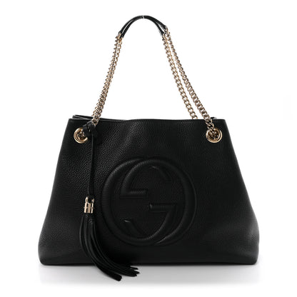 Gucci Pebbled Calfskin Medium Soho Chain Shoulder Bag Black 1 of 10