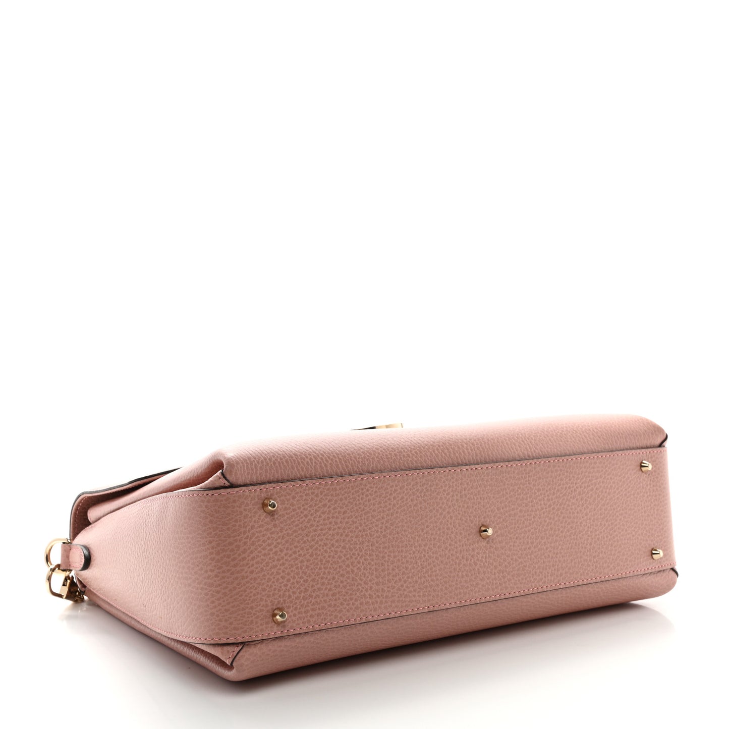 Dollar Calfskin Medium Interlocking G Top Handle Shoulder Bag Soft Pink