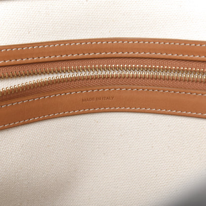 Celine Canvas Calfskin Horizontal Cabas Natural Tan 7 of 14