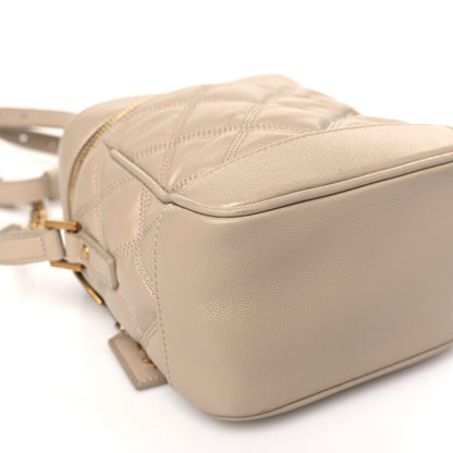 Saint Laurent Grain de Poudre Quilted 80's Vanity Bag Dark Beige 6 of 7