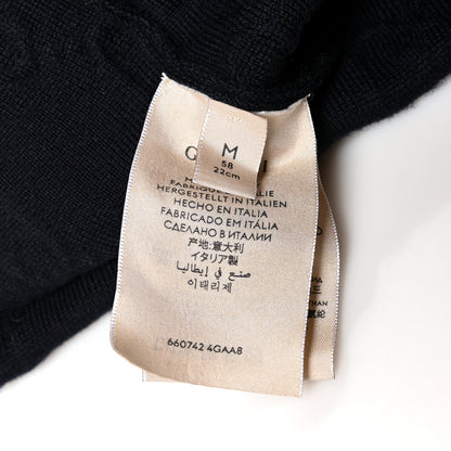 Gucci Wool Alpaca GG Monogram Beanie Hat M Navy 5 of 5