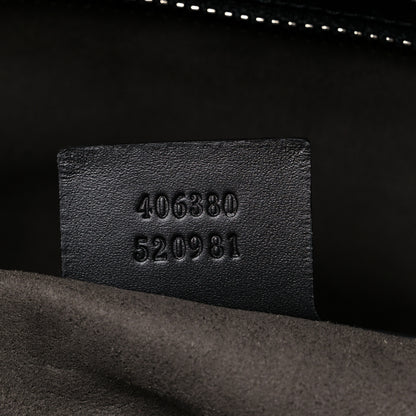 Gucci GG Supreme Monogram Selleria Calfskin Medium Duffle Beige Ebony Black 7 of 11