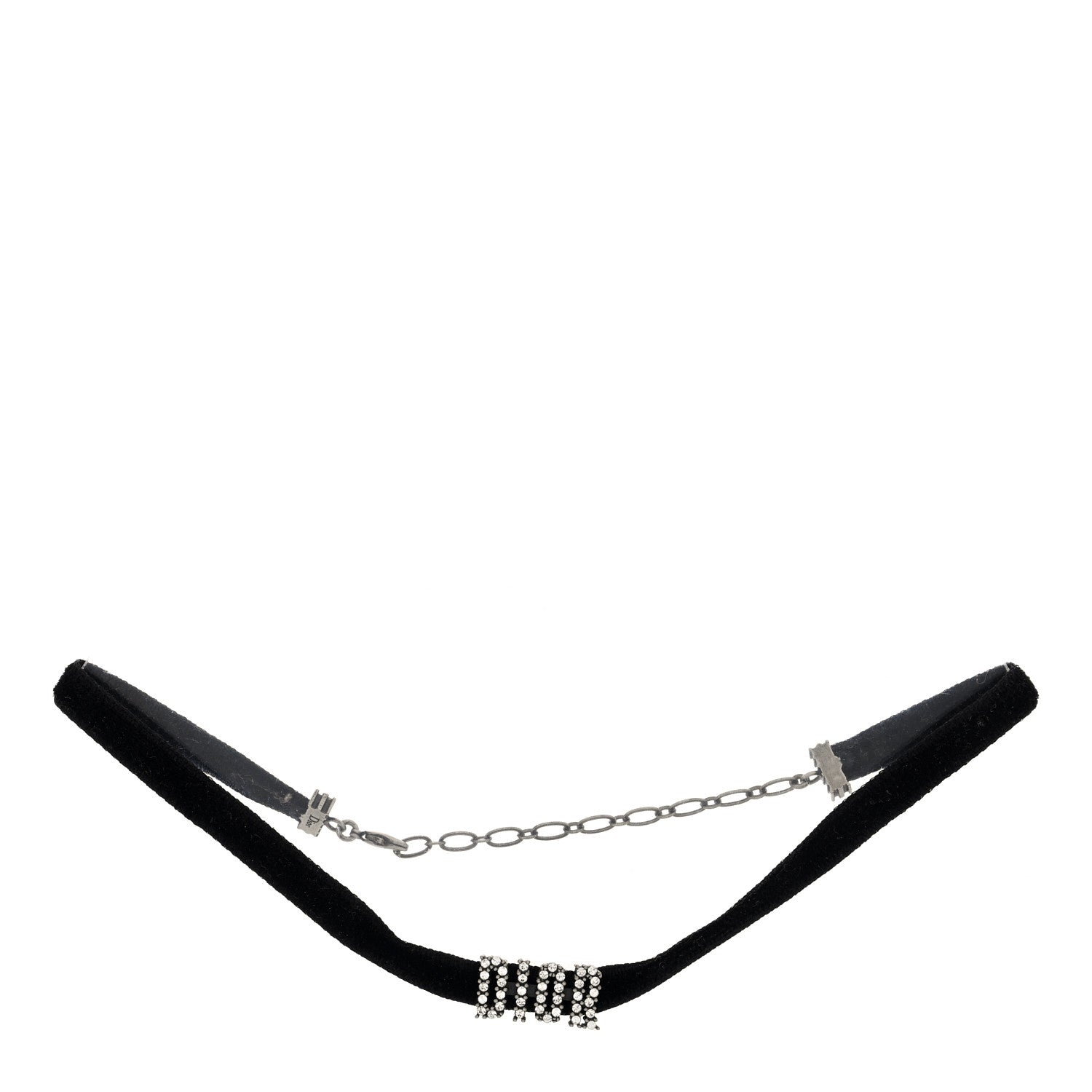 Christian Dior Velvet Crystal J’Adior Choker Necklace Black 3 of 4