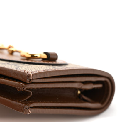 Gucci GG Supreme Monogram Horsebit 1955 Card Case Wallet Beige Ebony Brown Sugar 9 of 9