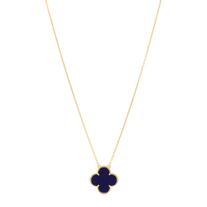 Van Cleef & Arpels 18K Yellow Gold Blue Sevres Porcelain Magic Alhambra Vendome Necklace 1 of 5