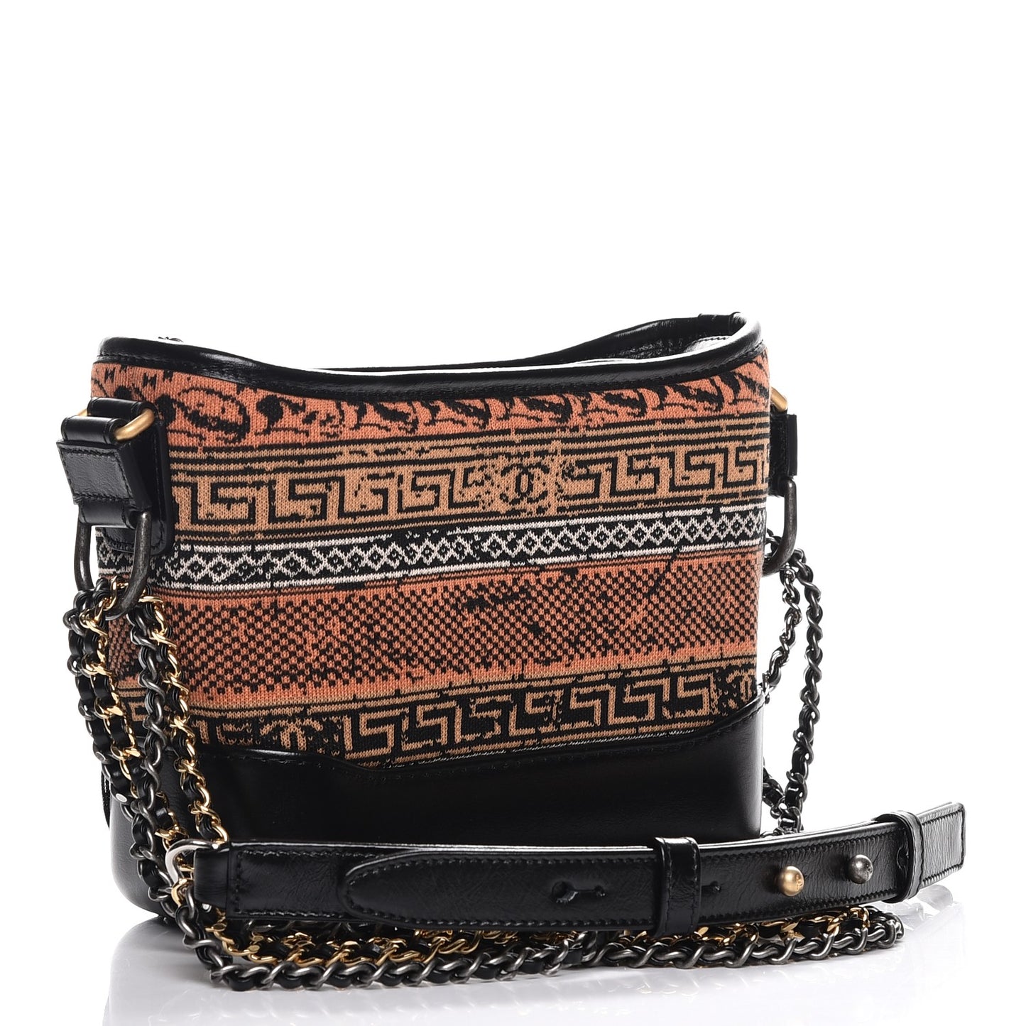 Knit Calfskin Small Gabrielle Hobo Black Multicolor