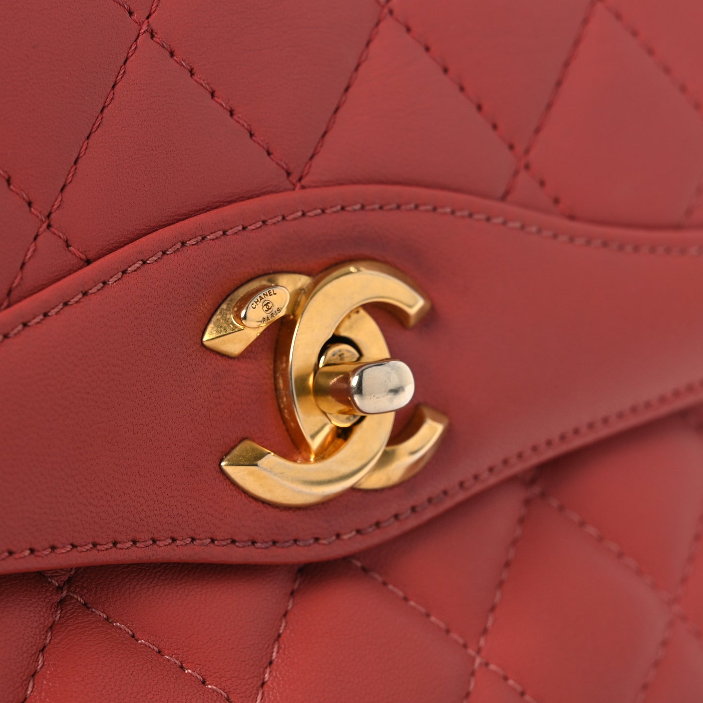 Lambskin Quilted Bi-Color Small Coco Vintage Flap Pink
