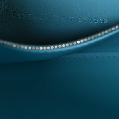 Balenciaga Shiny Box Calfskin Tonal B Hourglass Top Handle Bag Mini Azur 6 of 11