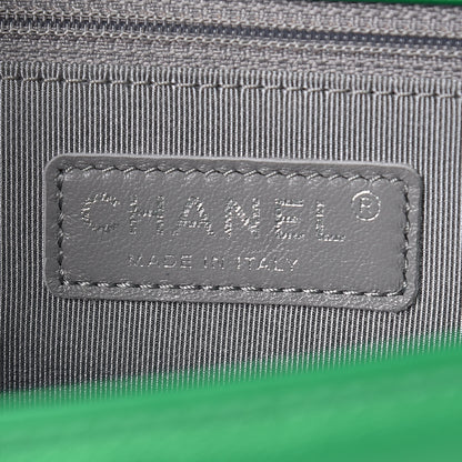 Chanel Metallic Calfskin Quilted New Medium Boy Flap Green 8 of 11