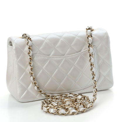 Chanel Iridescent Calfskin Quilted Mini Rectangular Flap White 3 of 11