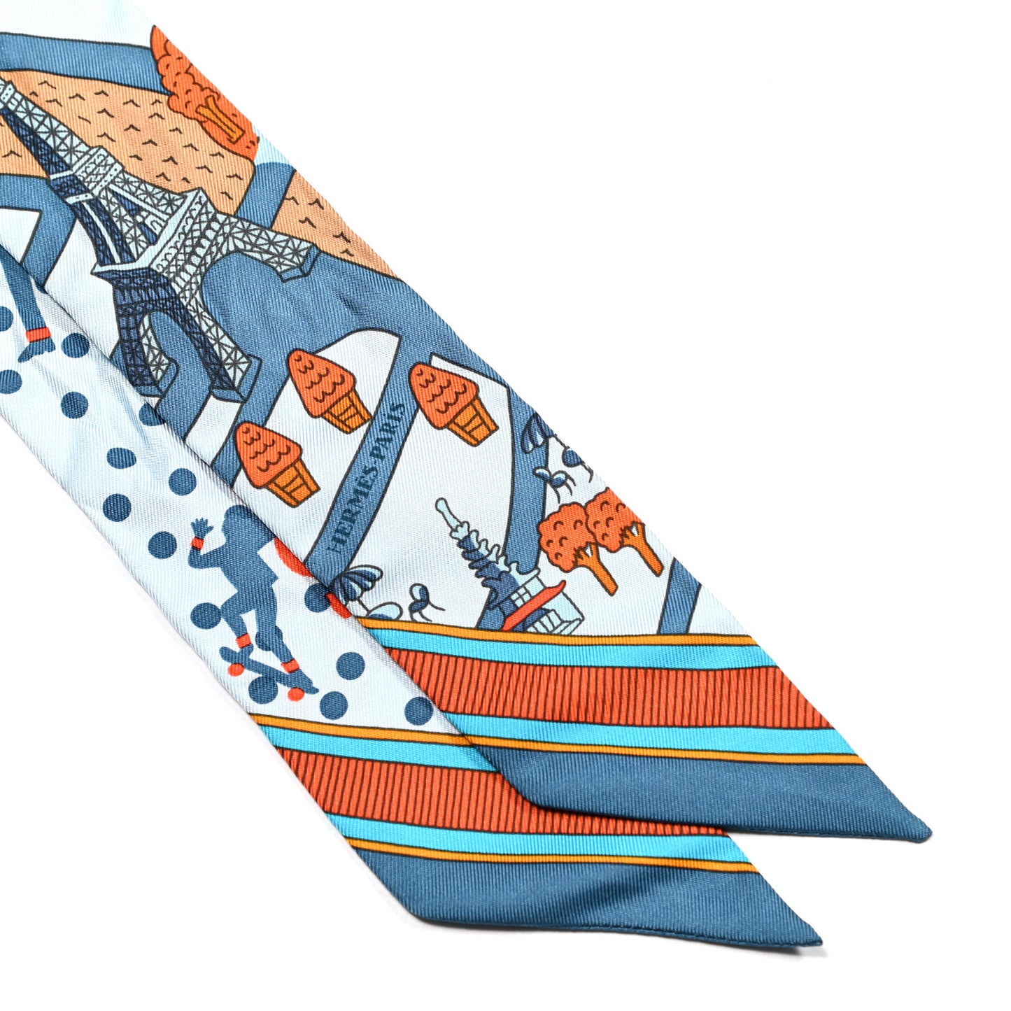 Silk Les Nouveaux Amoureux de Paris Twilly Ciel Blue Jean Orange