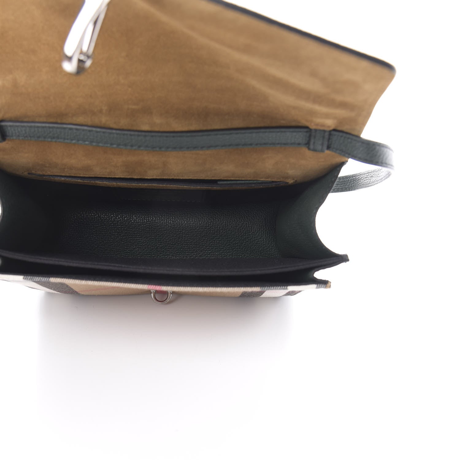 Burberry Derby Calfskin House Check Small Macken Crossbody Bag Dark Bottle Green 4 of 10