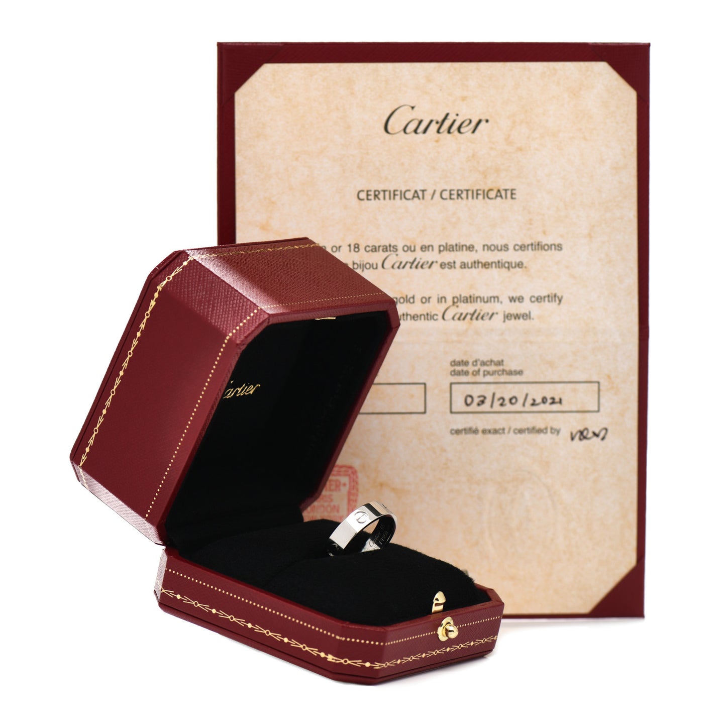Platinum 5.5mm LOVE Ring 65 11