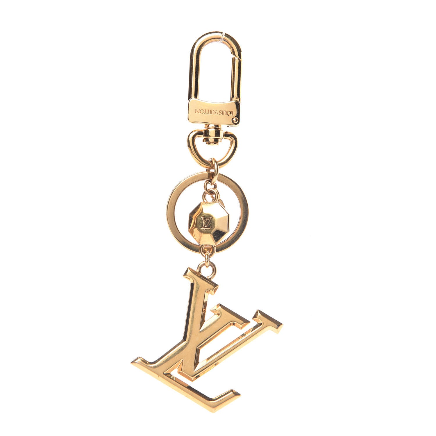 Louis Vuitton LV Facettes Bag Charm Key Holder Gold 1 of 3