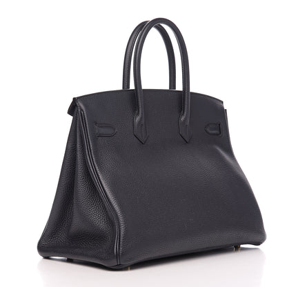 Hermes Taurillon Clemence Birkin 35 Bleu Ocean 2 of 8