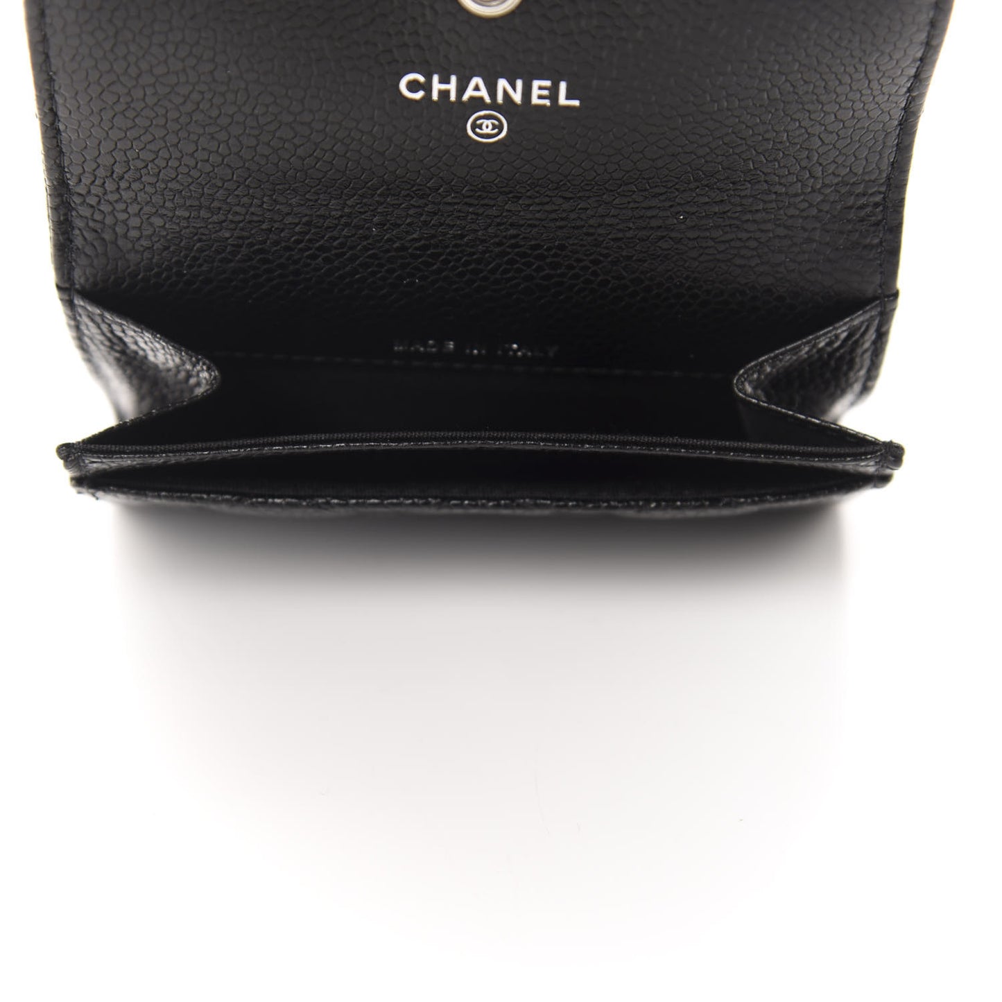 Caviar Quilted Incognito Flap Card Holder Black