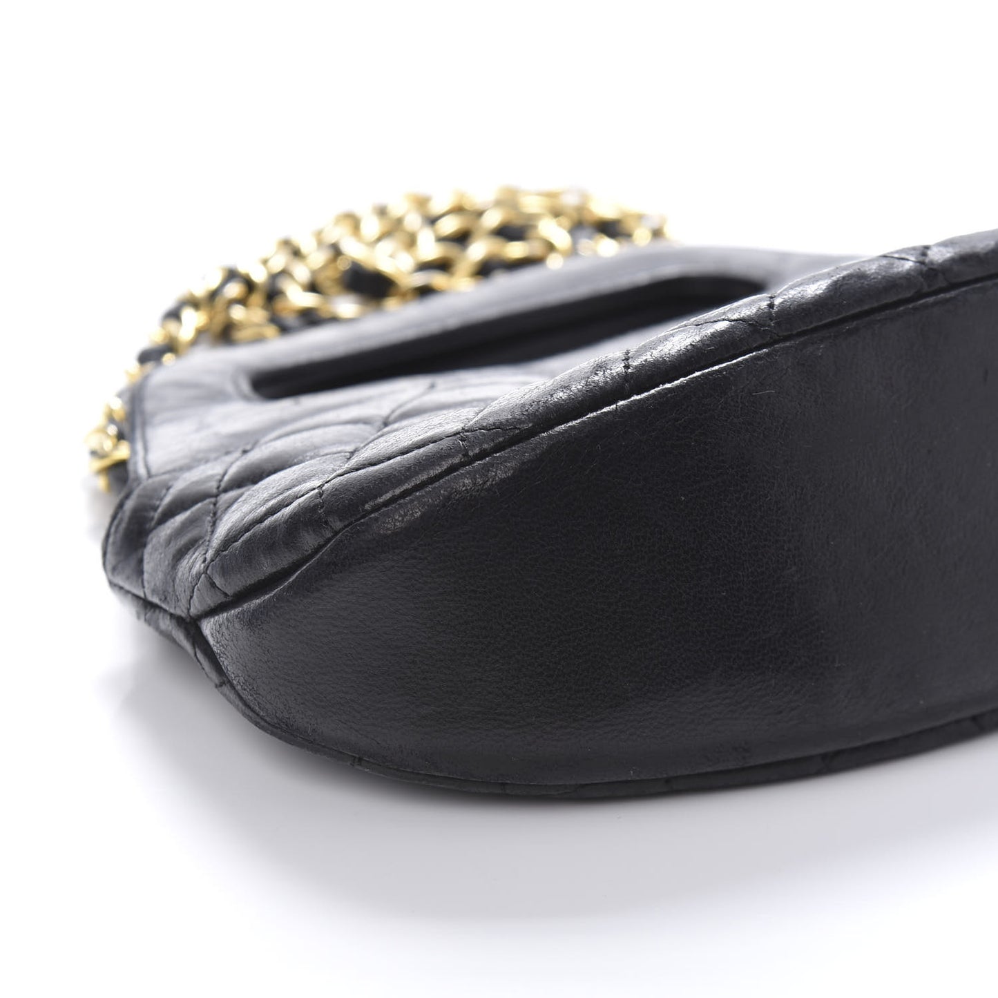 Lambskin Quilted CC Shoulder Bag Black