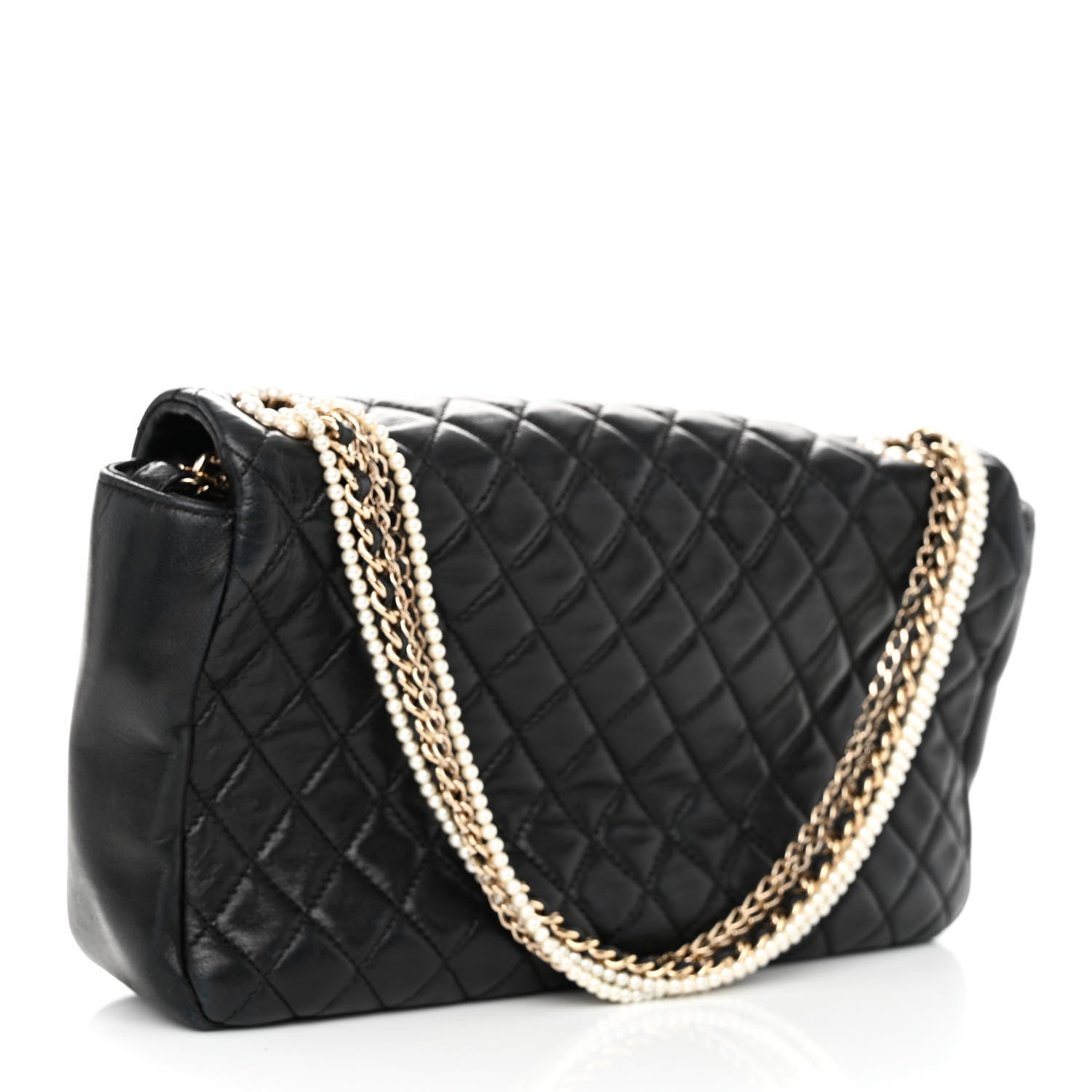 Chanel Lambskin Quilted Medium Westminster Pearl Flap Black 3 of 11