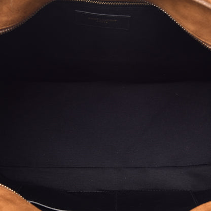 Saint Laurent Suede Fringe Monogram Shopping Tote Light Ochre 5 of 8