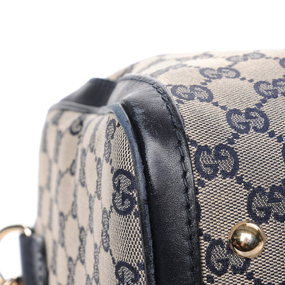 Gucci Monogram Vintage Web Medium Boston Navy Navy 14 of 18