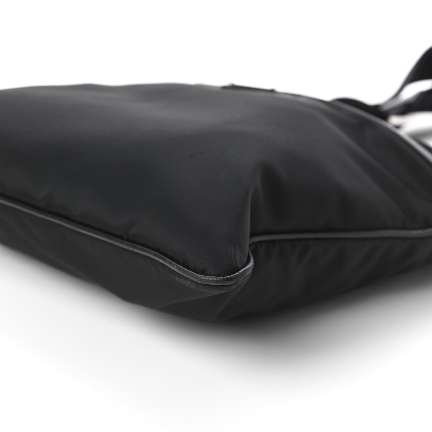 Prada Tessuto Nylon Saffiano Flat Messenger Bag Black 7 of 10