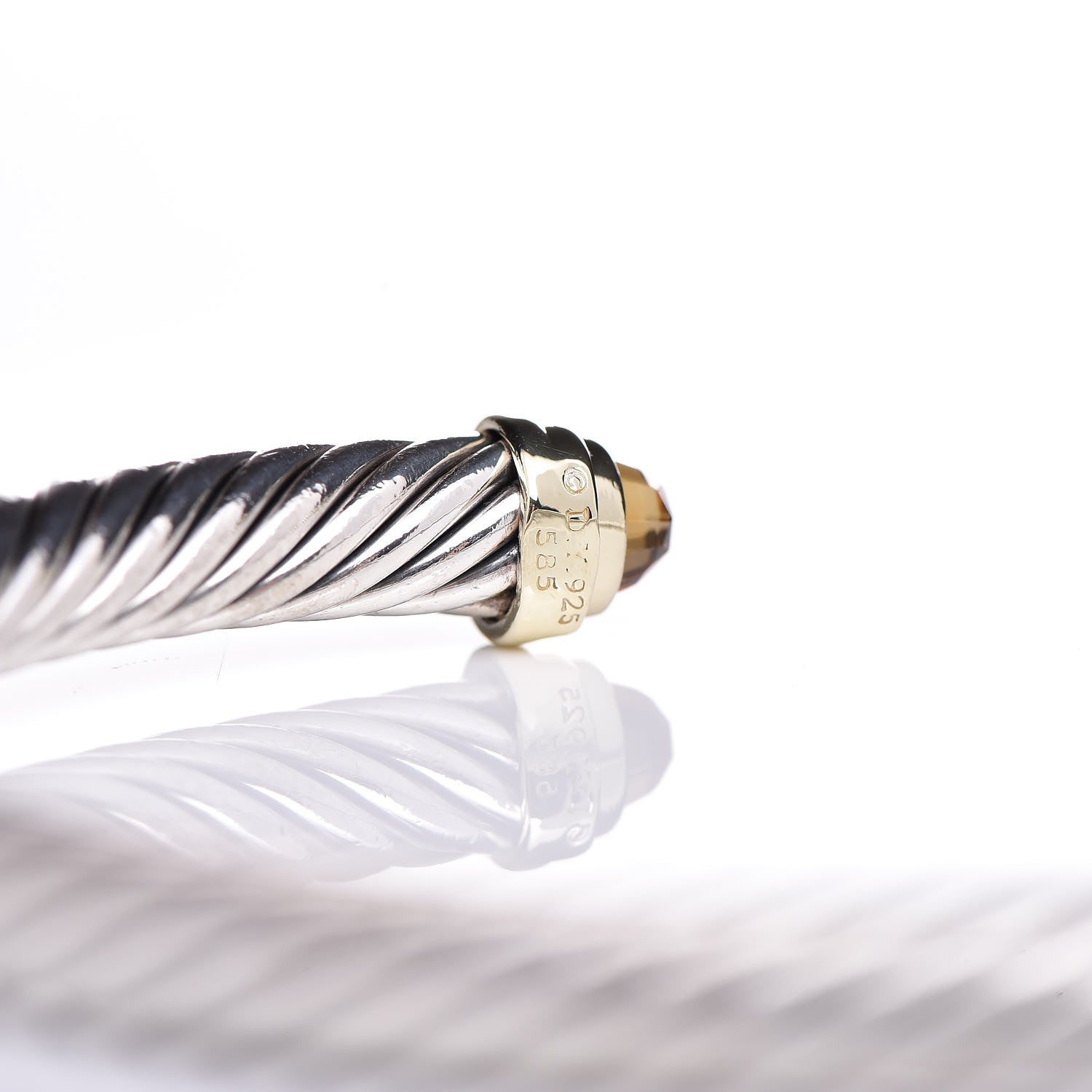 David Yurman Sterling Silver 14K Yellow Gold Citrine 5mm Cable Classics Petite Color Bracelet 4 of 4