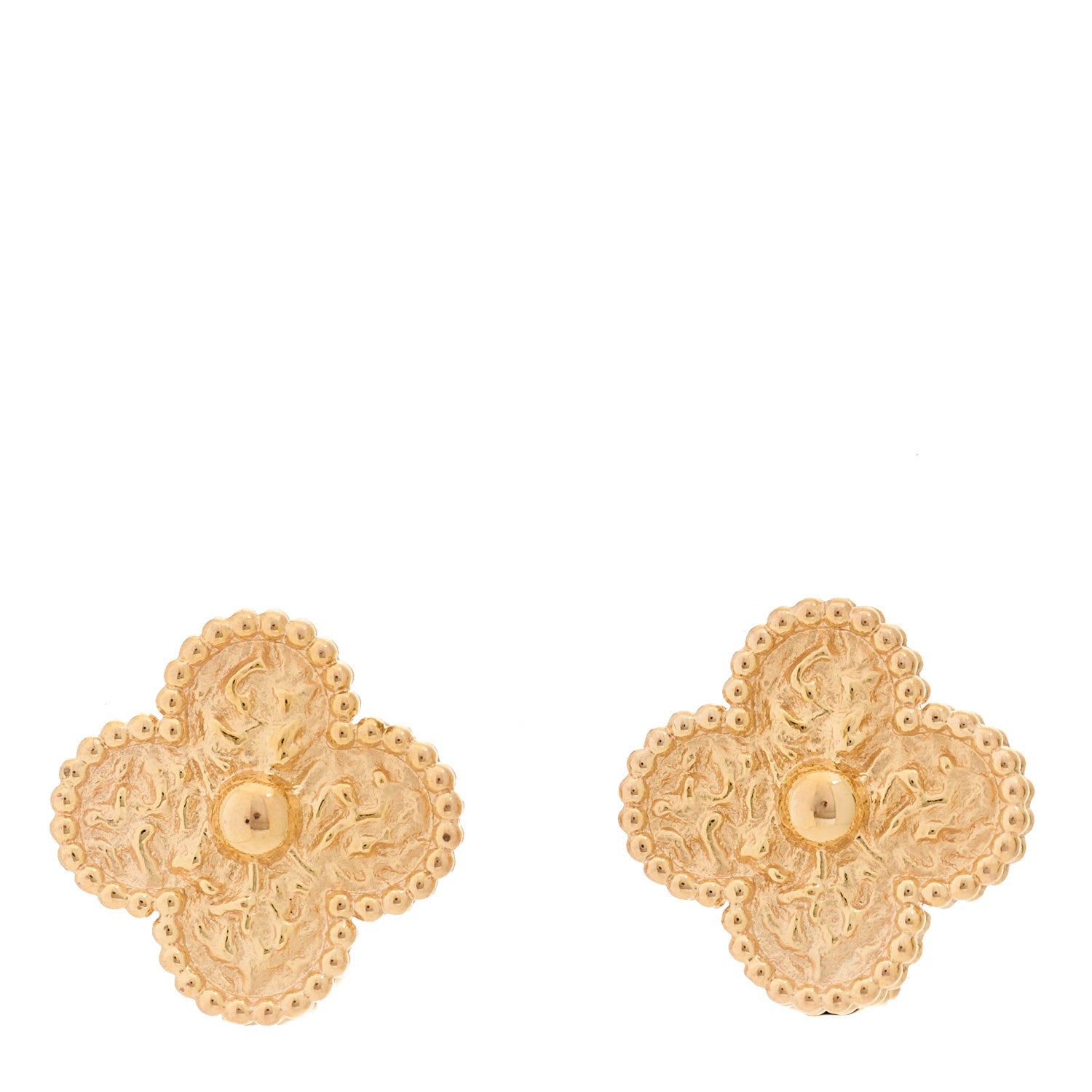 Van Cleef & Arpels 18K Rose Gold Vintage Alhambra Earrings 1 of 4