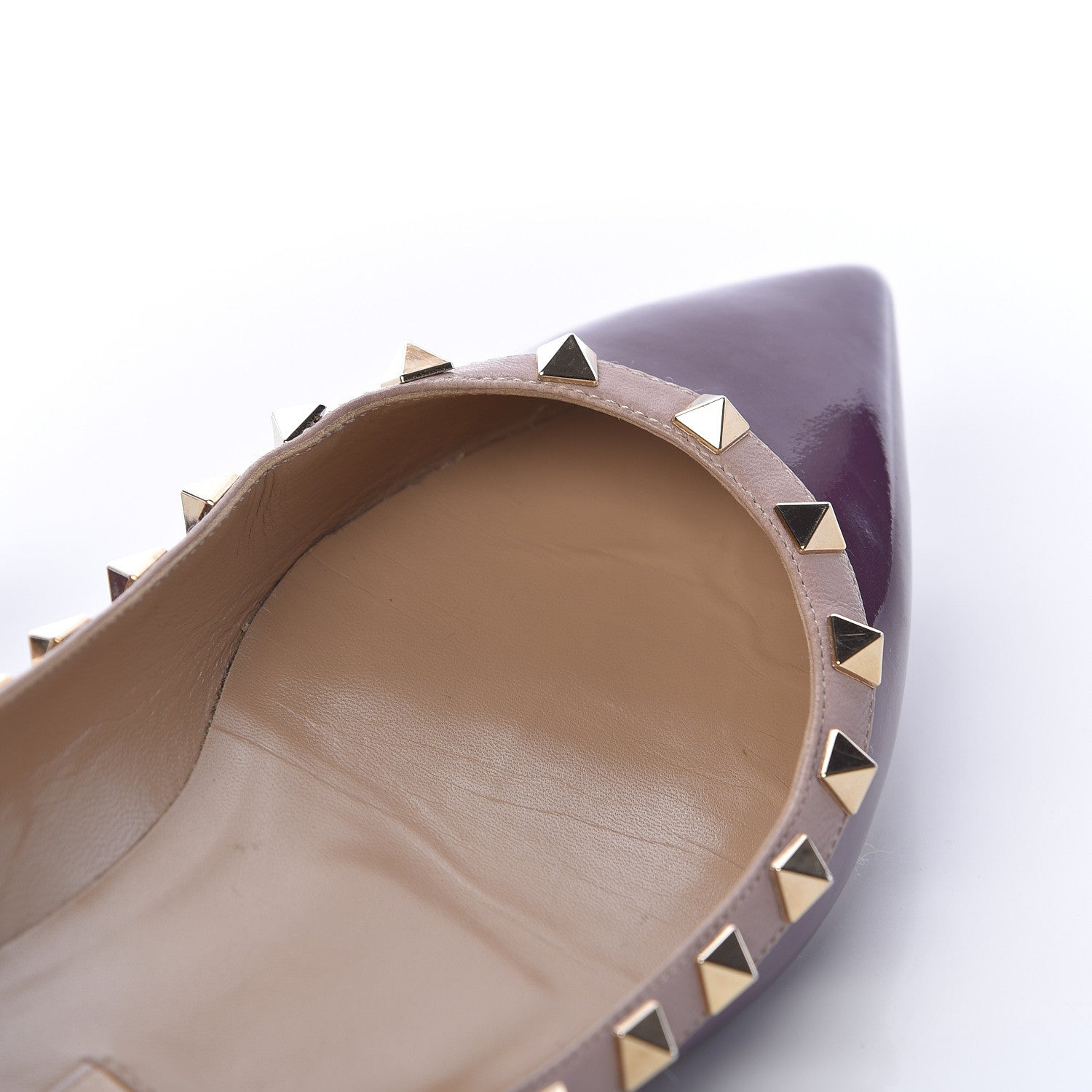 Valentino Garavani Patent Rockstud Ballerina Flats 38.5 Purple Poudre 18 of 20