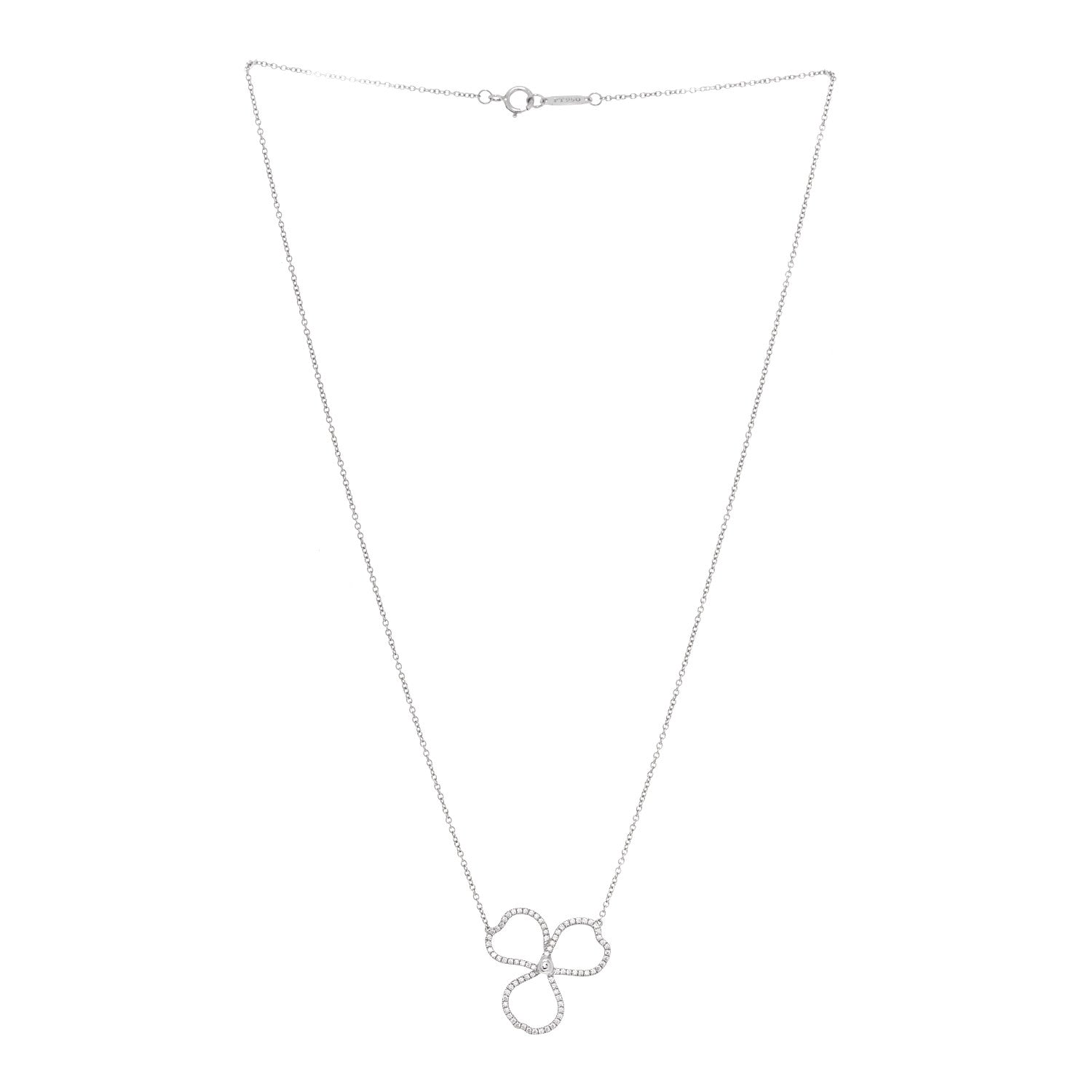 Tiffany Platinum Diamond Large Paper Flowers Pendant Necklace 3 of 6