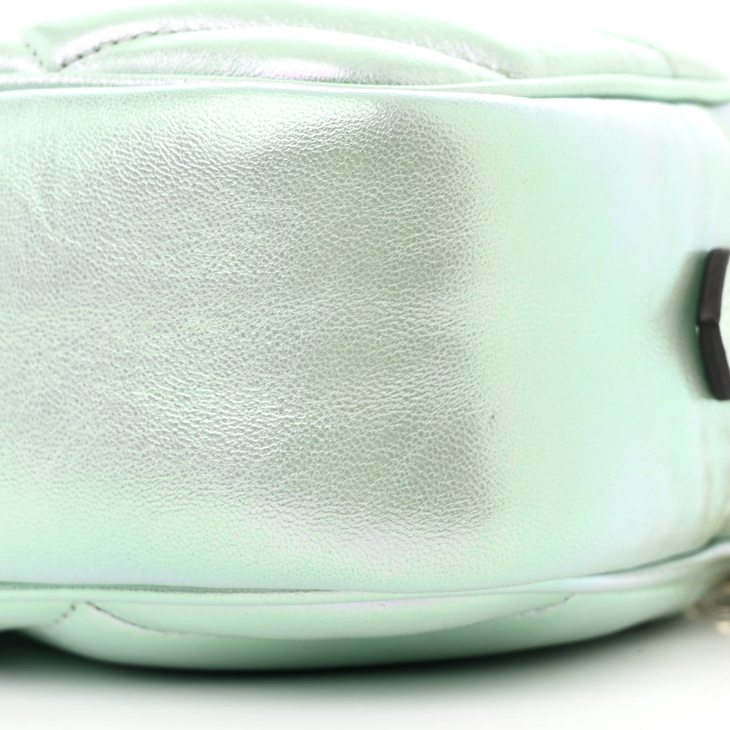 Iridescent Nappa Chevron Matelasse Small GG Marmont Chain Shoulder Bag Iridescent Salvy Green