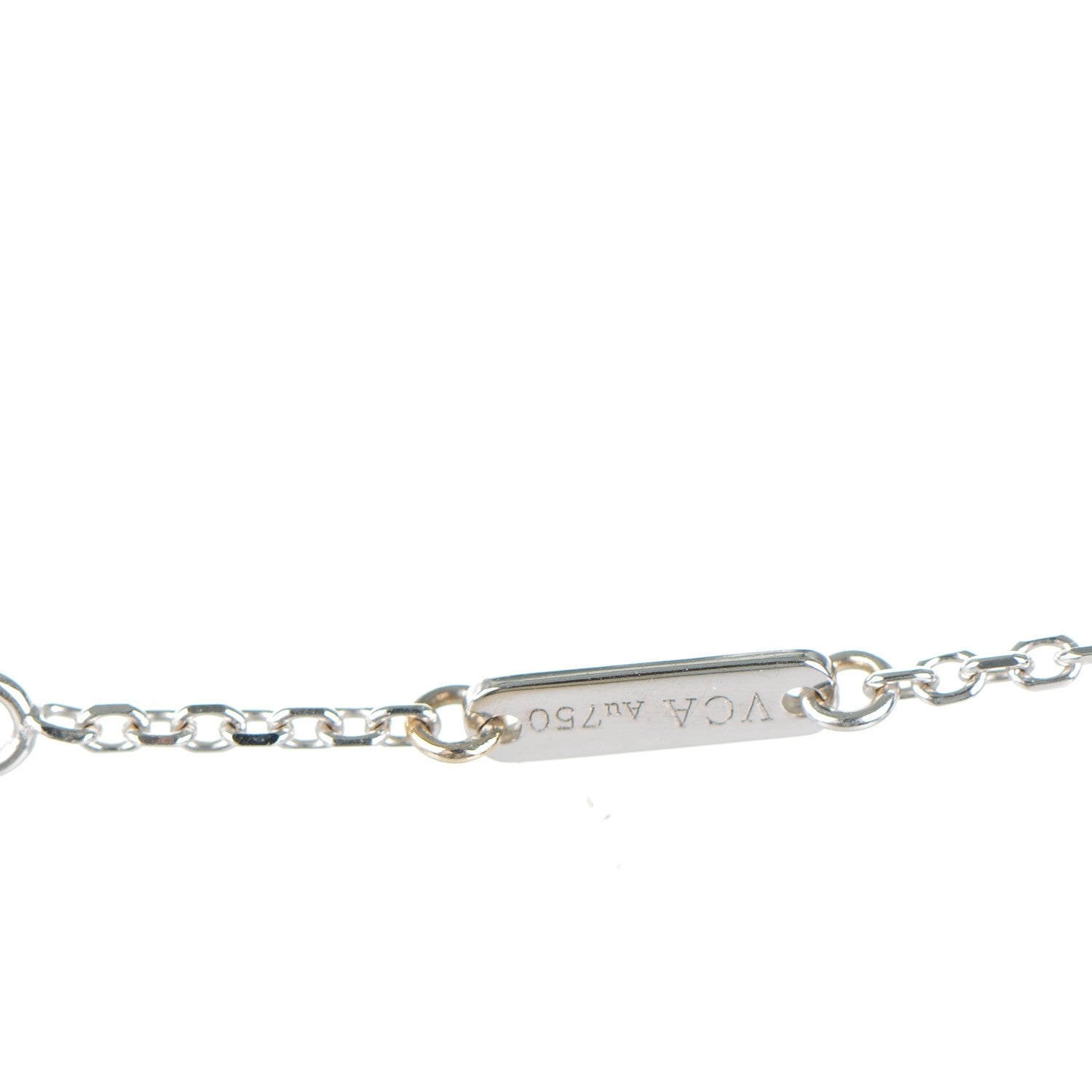 Van Cleef & Arpels 18K White Gold Mother of Pearl Vintage Alhambra Pendant Necklace 5 of 7
