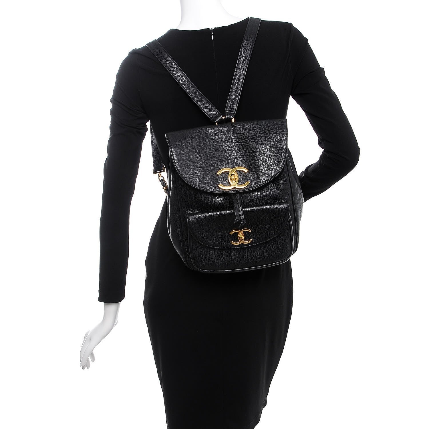Chanel Caviar Drawstring Backpack Black 2 of 8