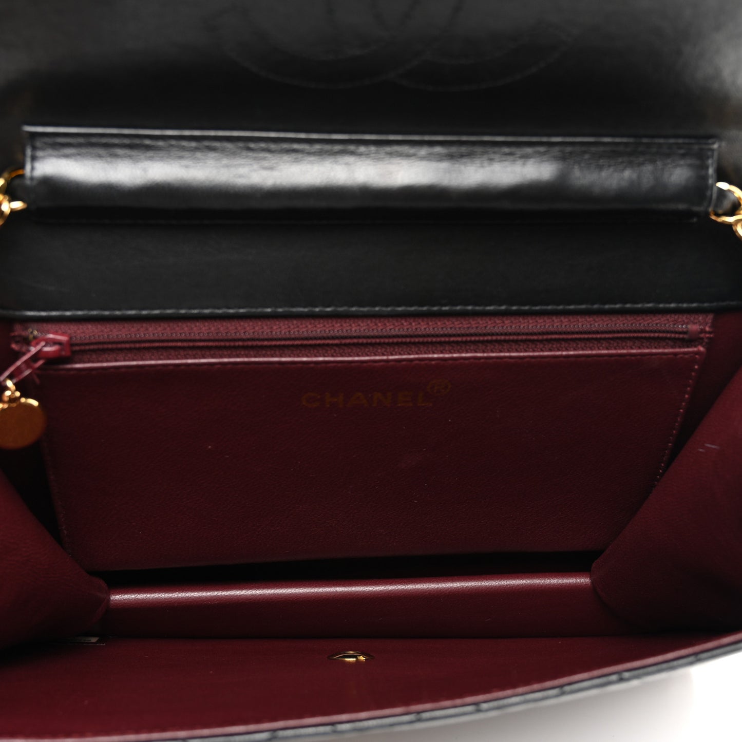 Lambskin Quilted Medium Single Flap Black