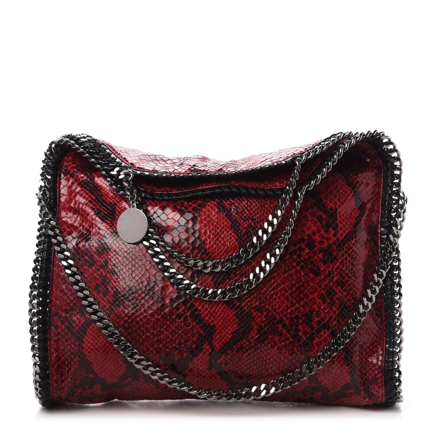 Eco Python Falabella Fold Over Tote Red