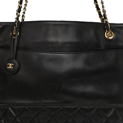 Chanel Lambskin Quilted Shopping Tote Black 15 of 18