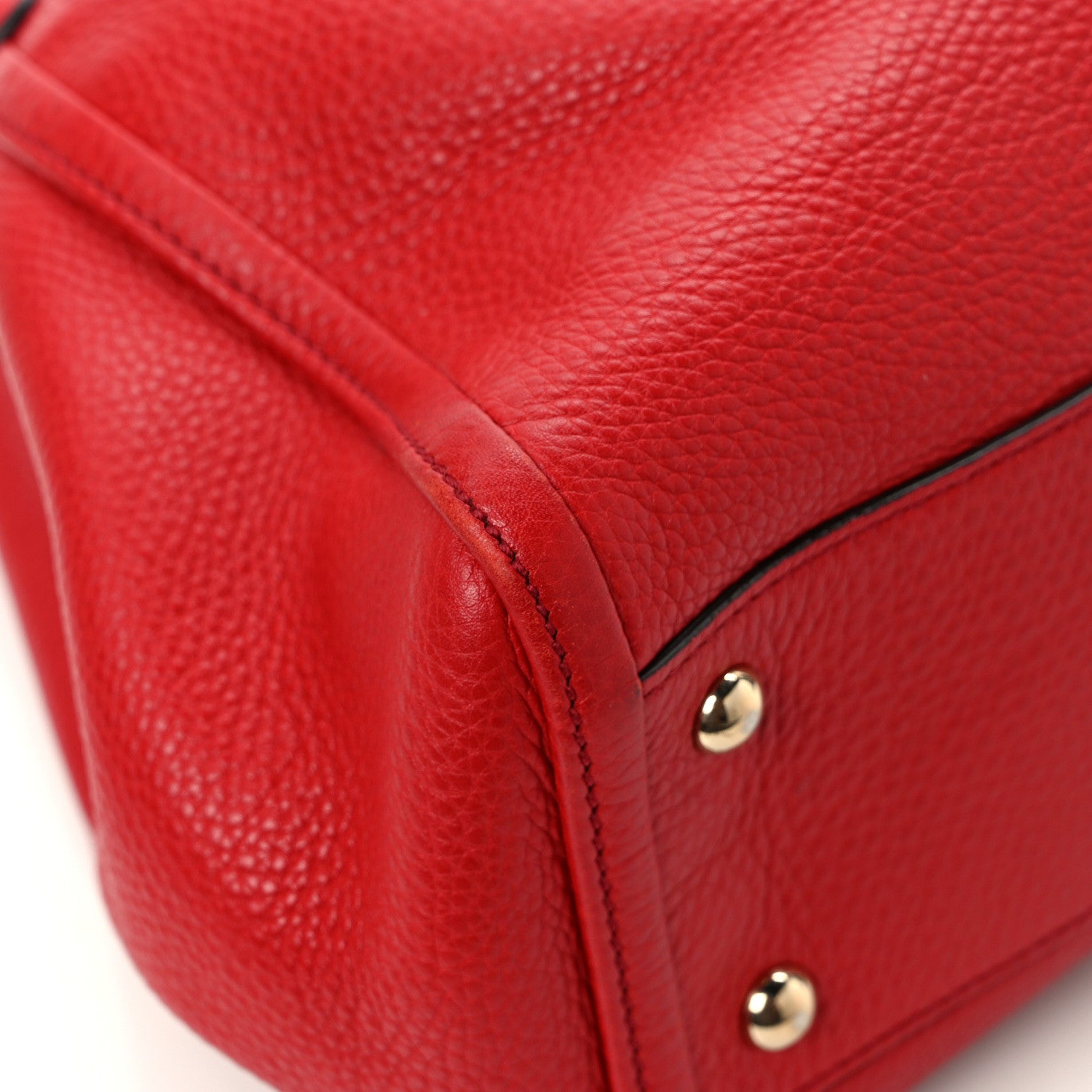 Gucci Pebbled Calfskin Small Soho Shoulder Bag Red 10 of 14