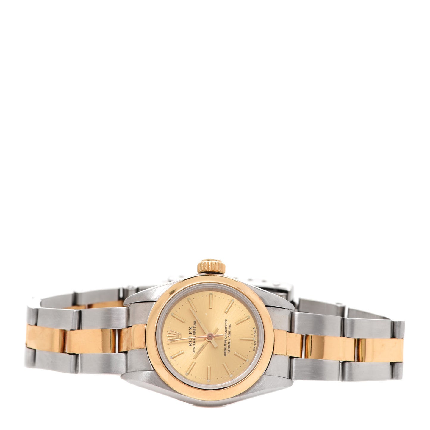 Stainless Steel 18K Yellow Gold 26mm Oyster Perpetual Watch Champagne 67183