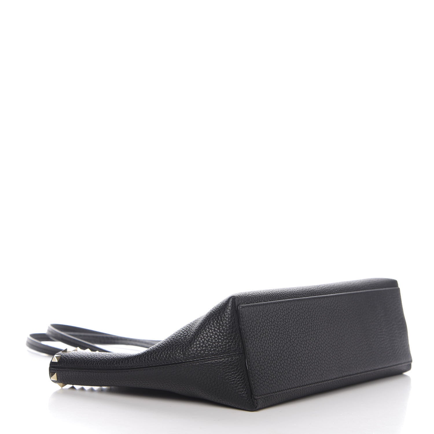 Valentino Garavani Grained Calfskin Small Rockstud Shoulder Tote Black 3 of 9