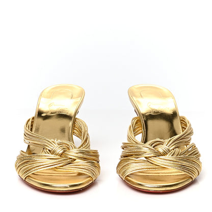 Christian Louboutin Metallic Calfskin Multitaski 70 Slide Sandals 38 Gold 2 of 7