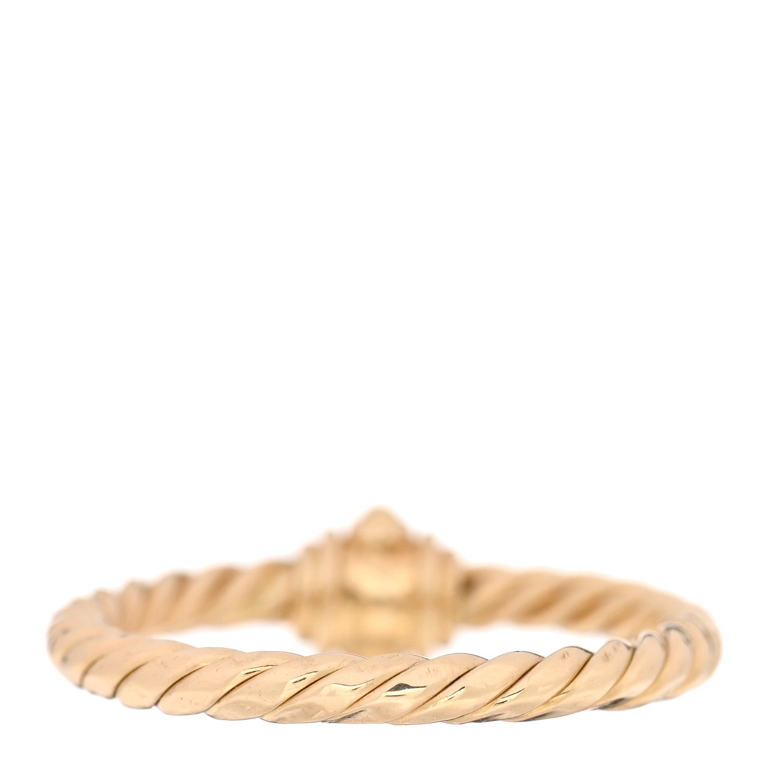 David Yurman 18K Yellow Gold Diamond Renaissance Station Ring 52 6 3 of 4