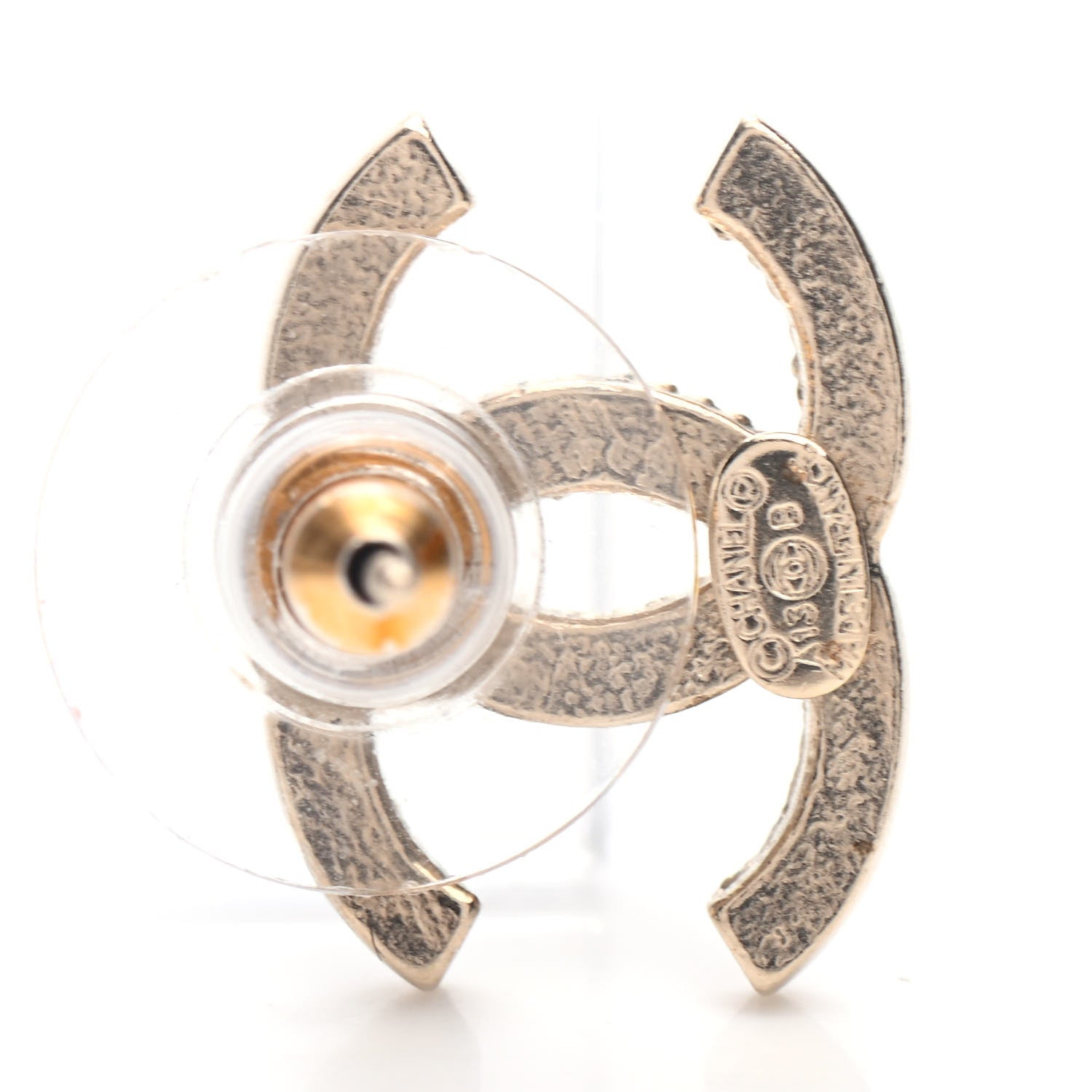 Chanel Pearl CC Earrings Light Gold 4 of 5