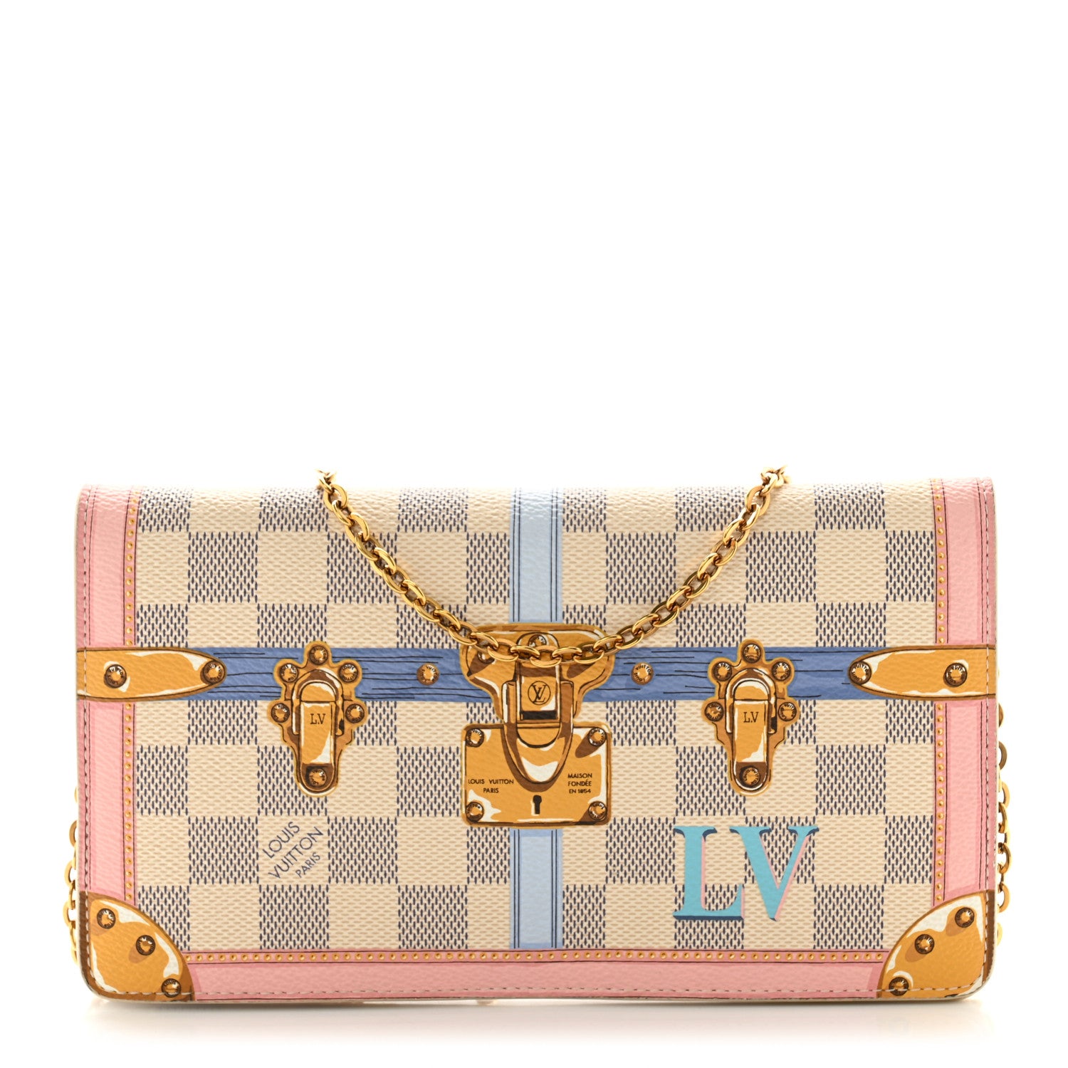 Louis Vuitton Damier Azur Summer Trunks Pochette Weekend 1 of 13
