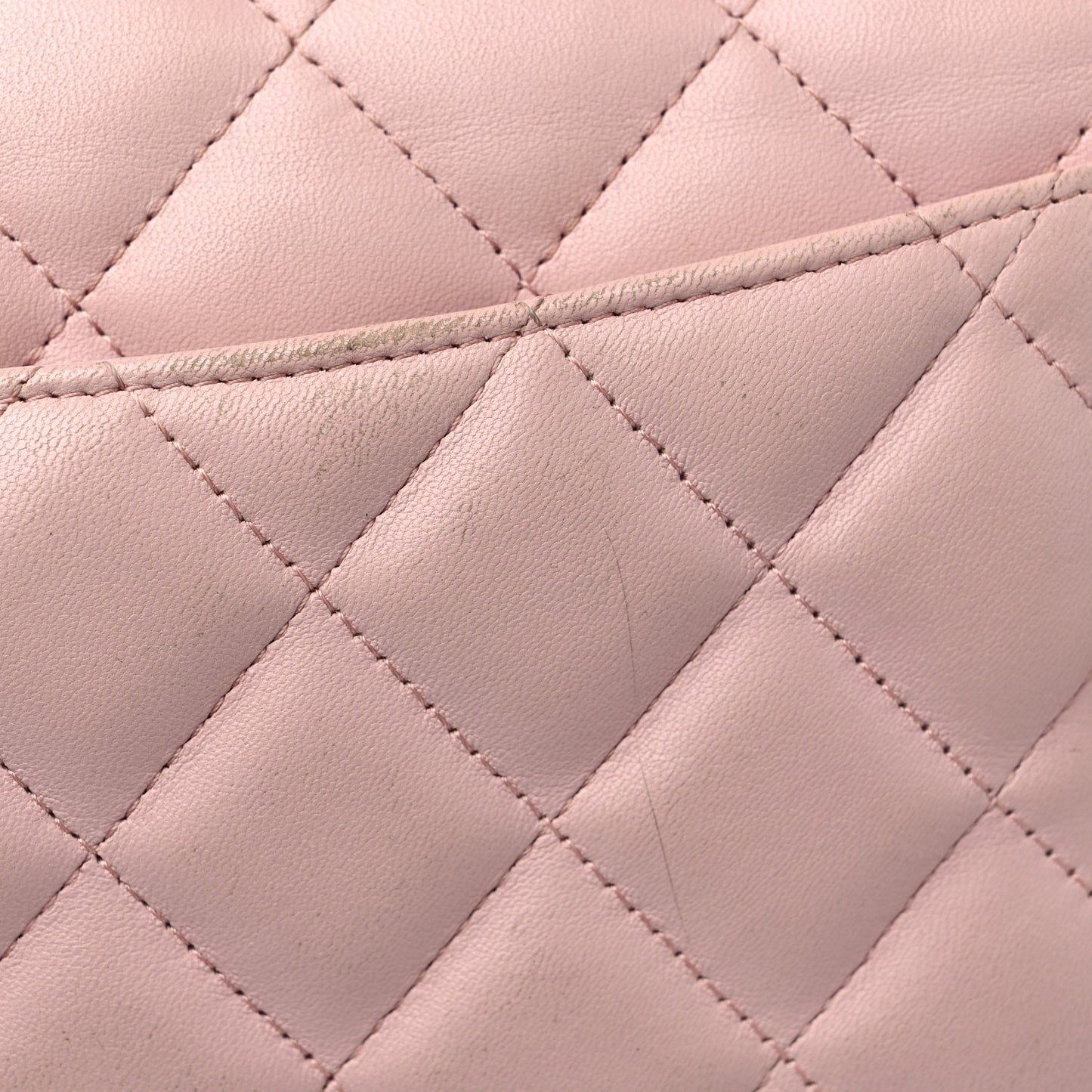 Lambskin Quilted Jumbo Double Flap Light Pink