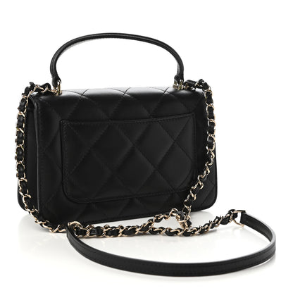 Chanel Calfskin Quilted Small Top Handle Flap Black 3 of 10