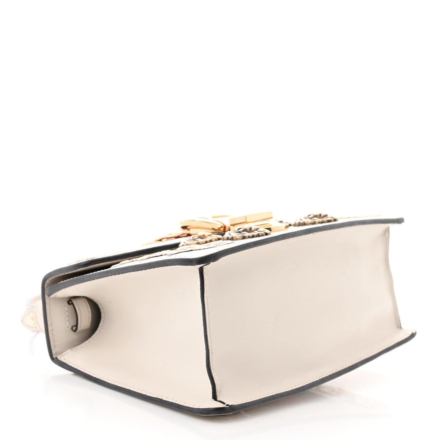 Calfskin Animal Studs Mini Sylvie Top Handle Bag White