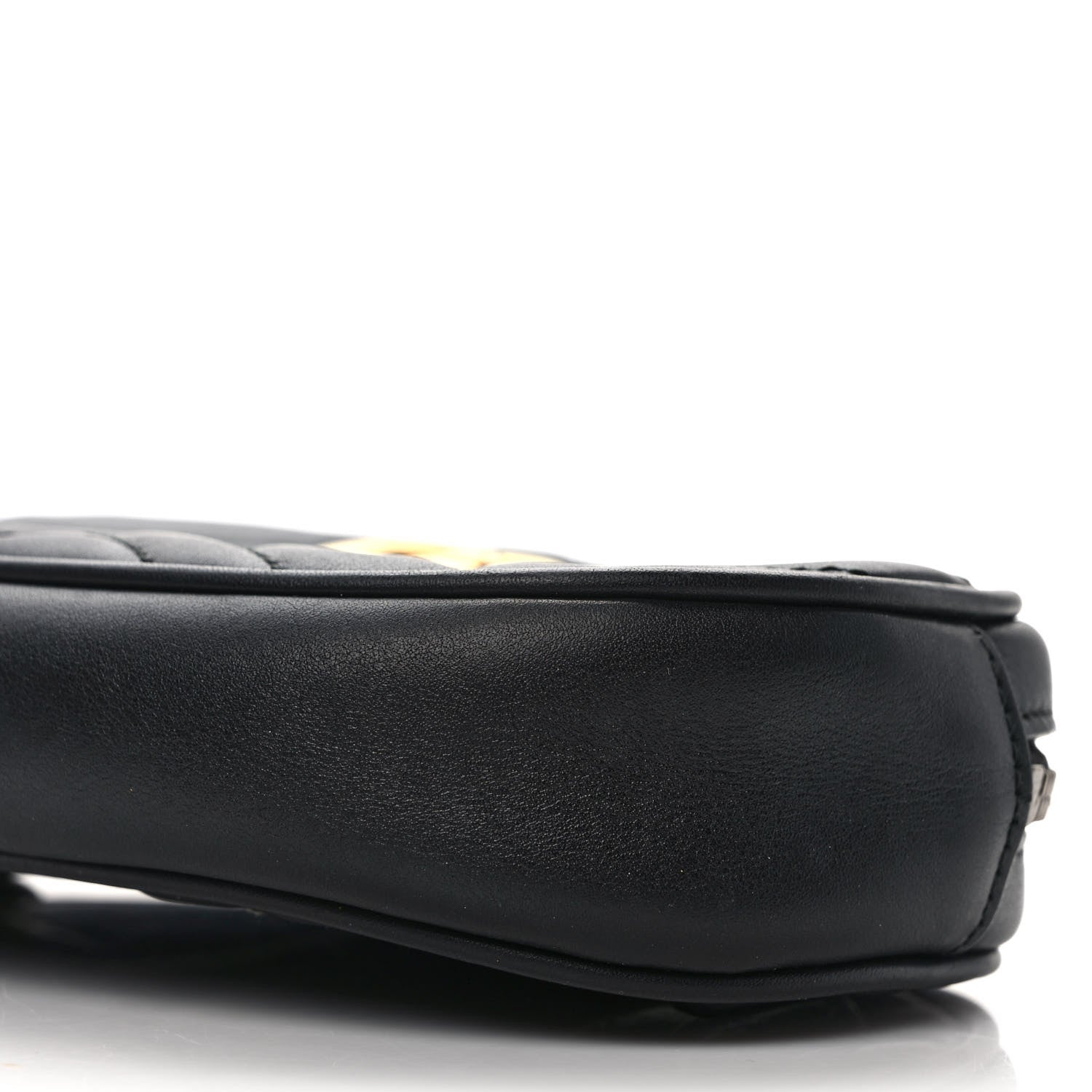 Gucci Calfskin Matelasse GG Marmont Belt Bag 75 30 Black 9 of 9